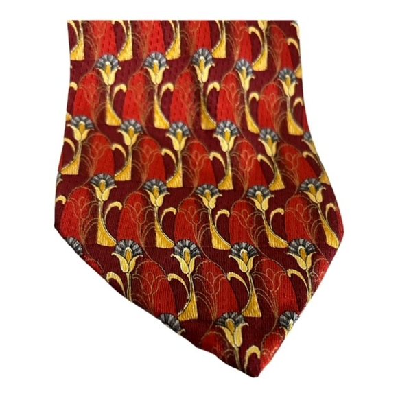 Louis Dell Olio Men's Neck Tie 61" L 4" W 100% Silk Made in Italy Floral - Picture 2 of 3